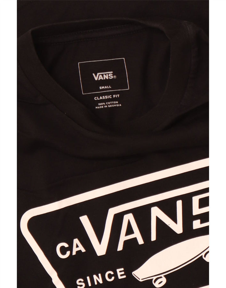VANS Herre Classic Fit Grafisk T-Shirt Top Lille Sort Bomuld