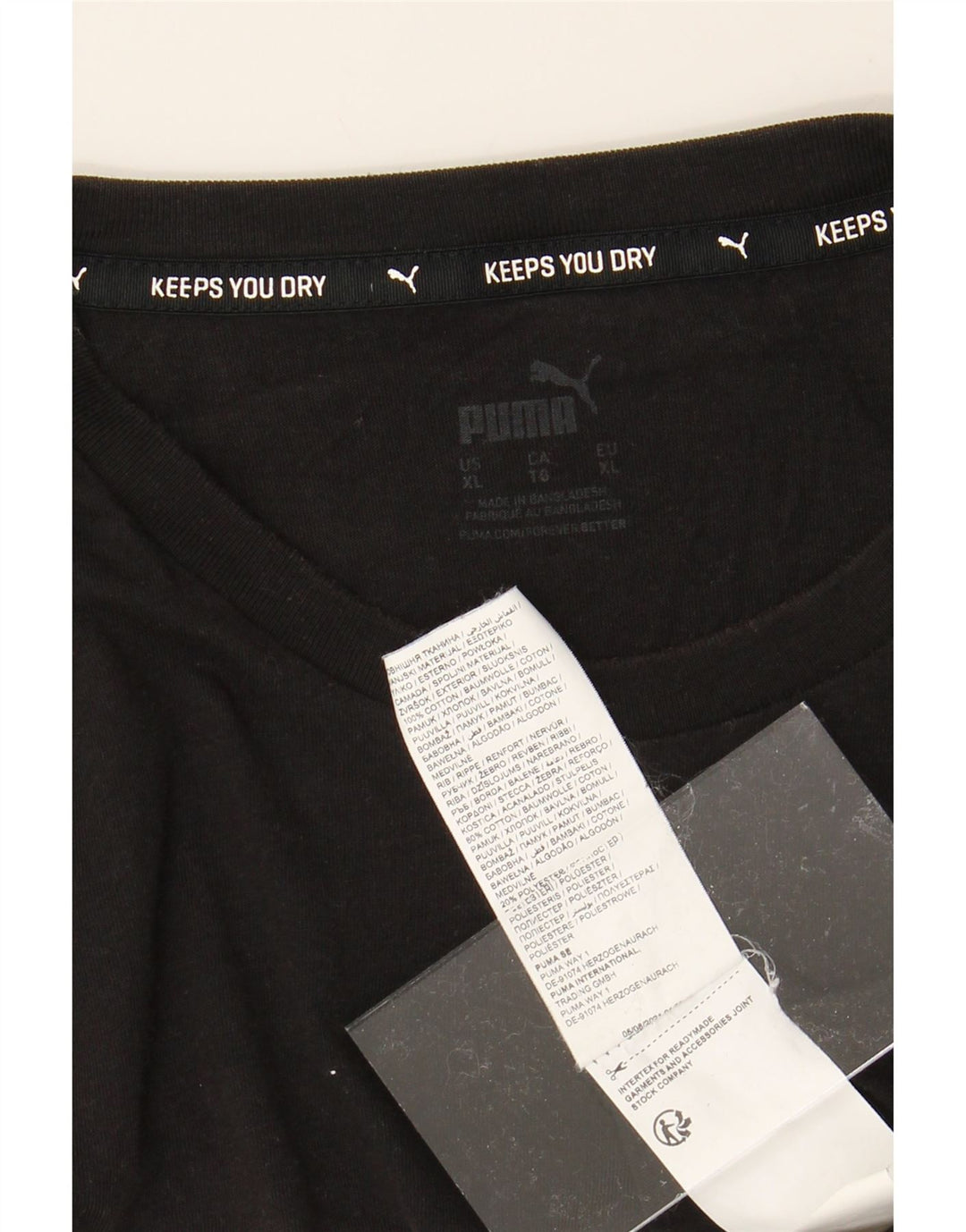 PUMA Mens Graphic T-Shirt Top XL Black Cotton Vintage Puma and Second-Hand Puma from Messina Hembry 