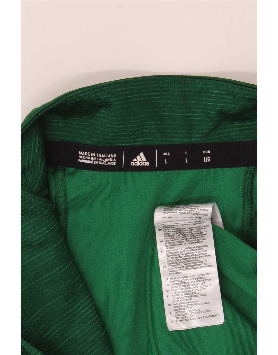 Adidas Dame lynlås Top Langærmet UK 14 Large Grøn Flecked Polyester