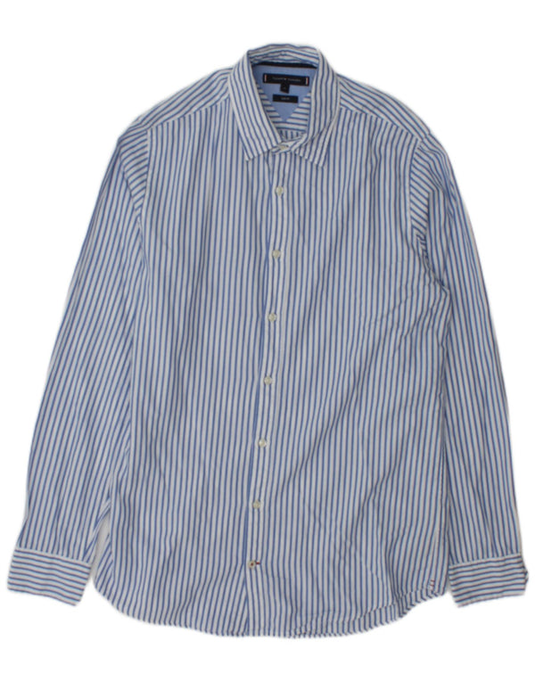 Tommy Hilfiger Herre Slim Fit skjorte Medium blå stribet bomuld