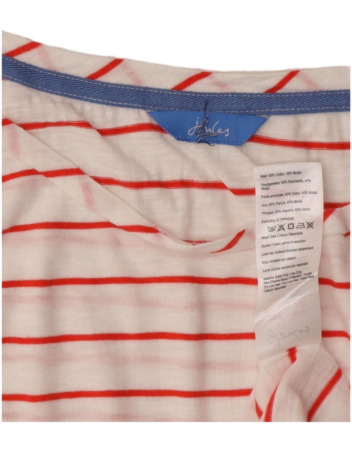 JOULES T-shirt top til kvinder DK 16 Stor hvid stribet bomuld