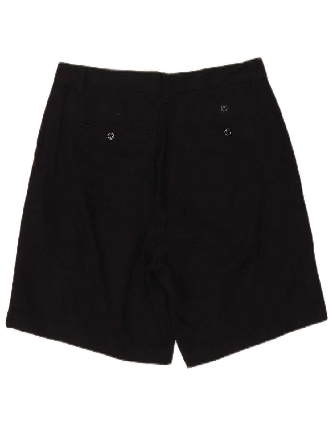 Dkny Womens High Waist Chino Shorts W30 Medium Black Bomuld