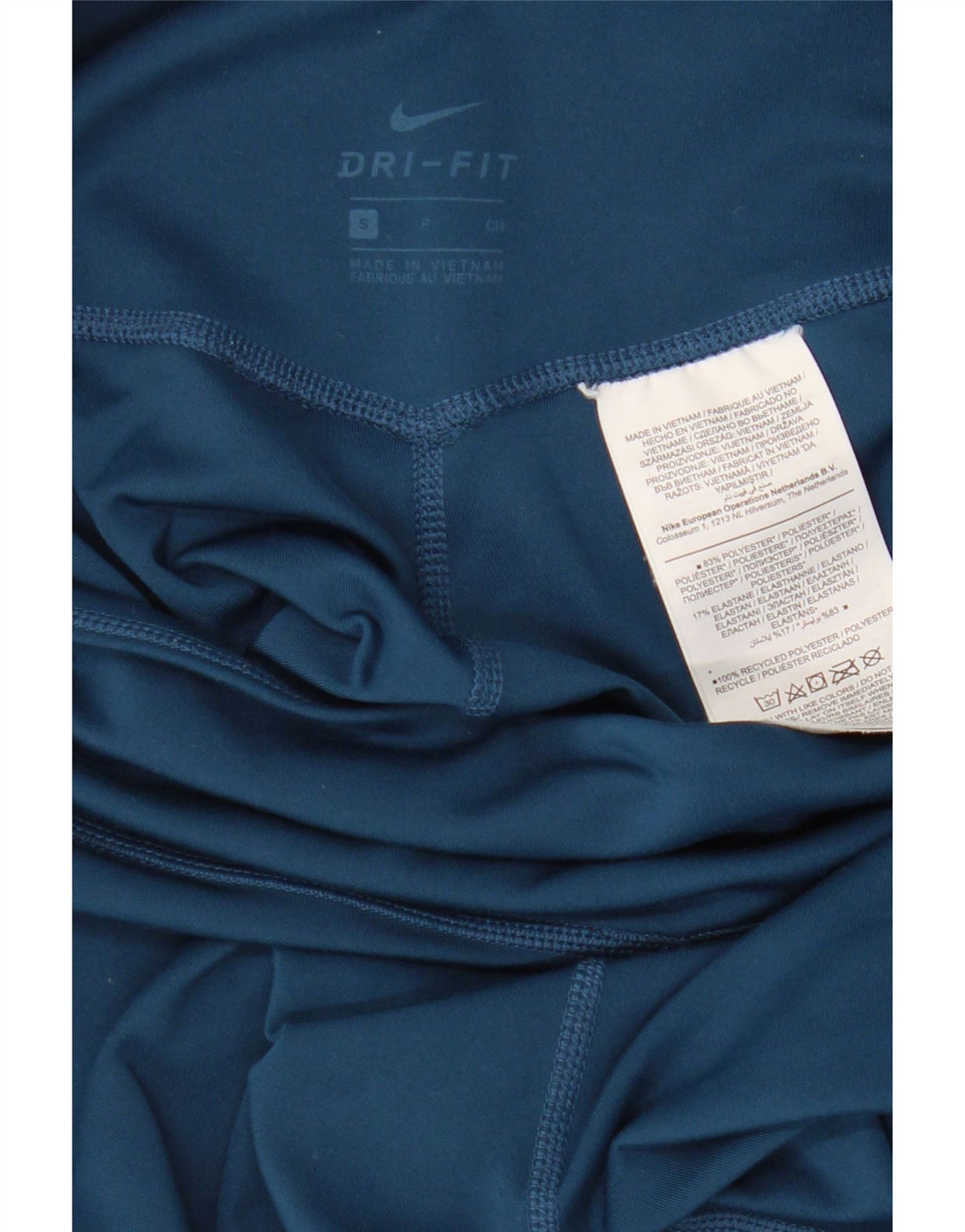 NIKE Dri Fit grafiske leggings til kvinder UK 8 Lille blå polyester