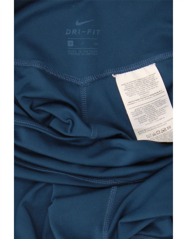 NIKE Dri Fit grafiske leggings til kvinder UK 8 Lille blå polyester