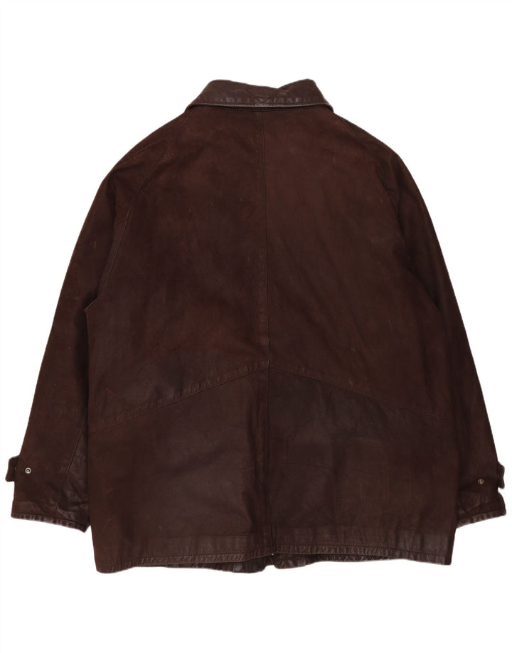 VINTAGE Læderjakke til mænd UK 42 XL Brunt læder