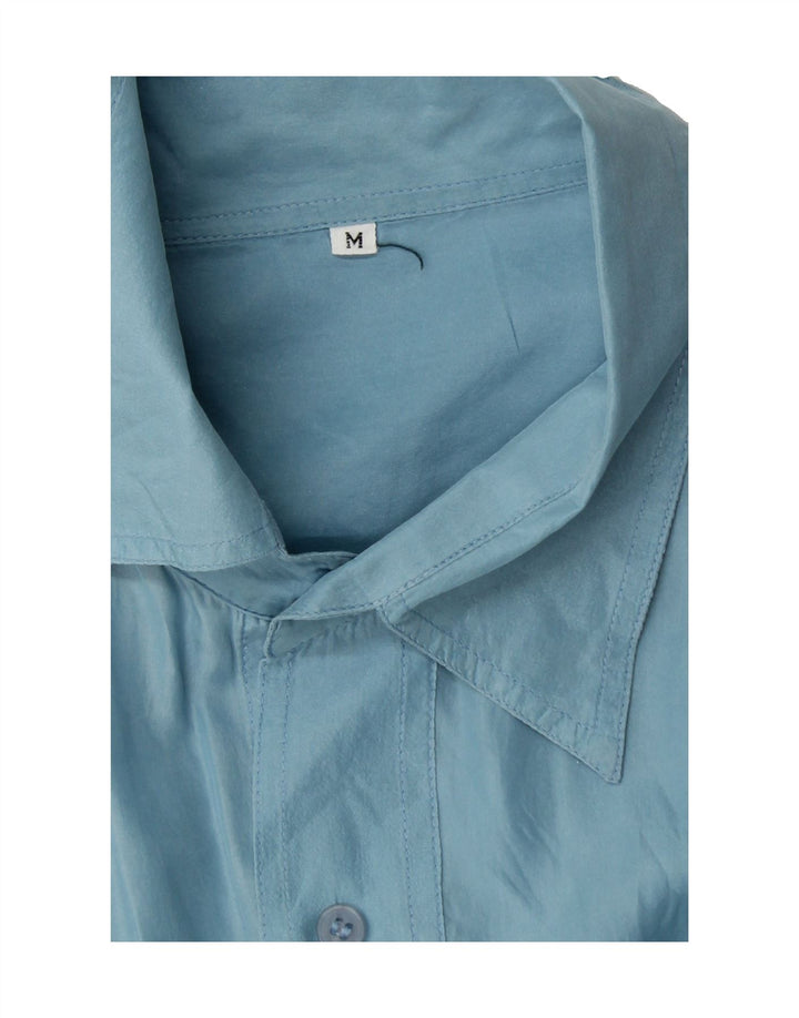 VINTAGE Mens Short Sleeve Shirt Medium Blue Vintage Vintage and Second-Hand Vintage from Messina Hembry 