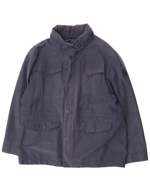 Timberland Herre Hooded Utility Jacket UK 46 3XL Navy Blue Cotton