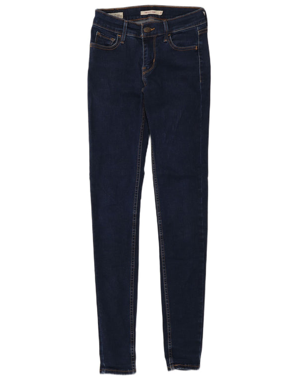 LEVI'S Dame 710 Super Skinny Jeans W26 L32 Marineblå Bomuld