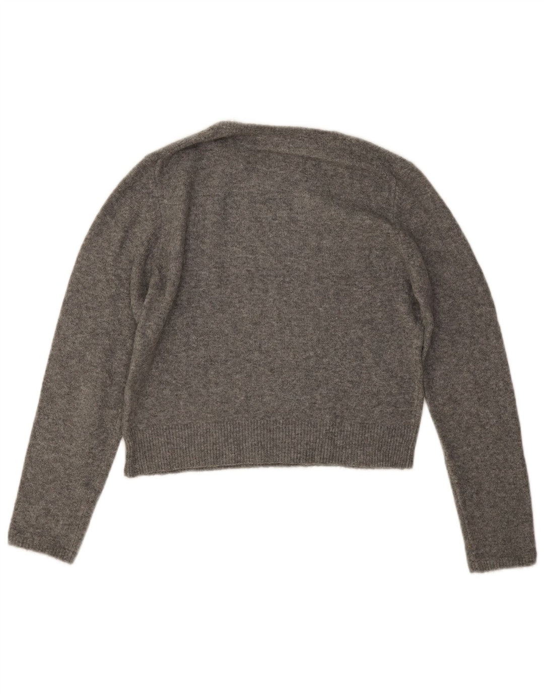 Zara Dame Crop Jumper Sweater UK 14 Medium Grå
