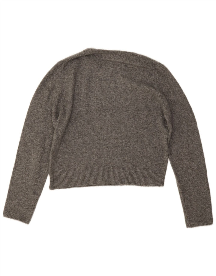 Zara Dame Crop Jumper Sweater UK 14 Medium Grå