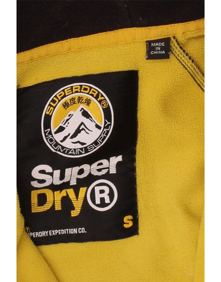 SUPERDRY Mens Hooded Fleece Jacket UK 36 Small Black Polyester Vintage Superdry and Second-Hand Superdry from Messina Hembry 