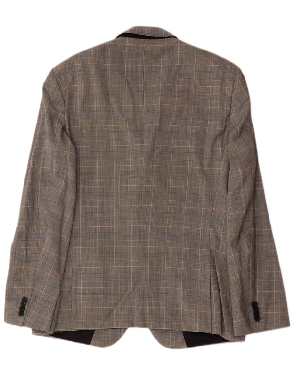 Hugo Boss Herre 2-knaps blazerjakke EU 52 XL Grå Houndstooth Uld