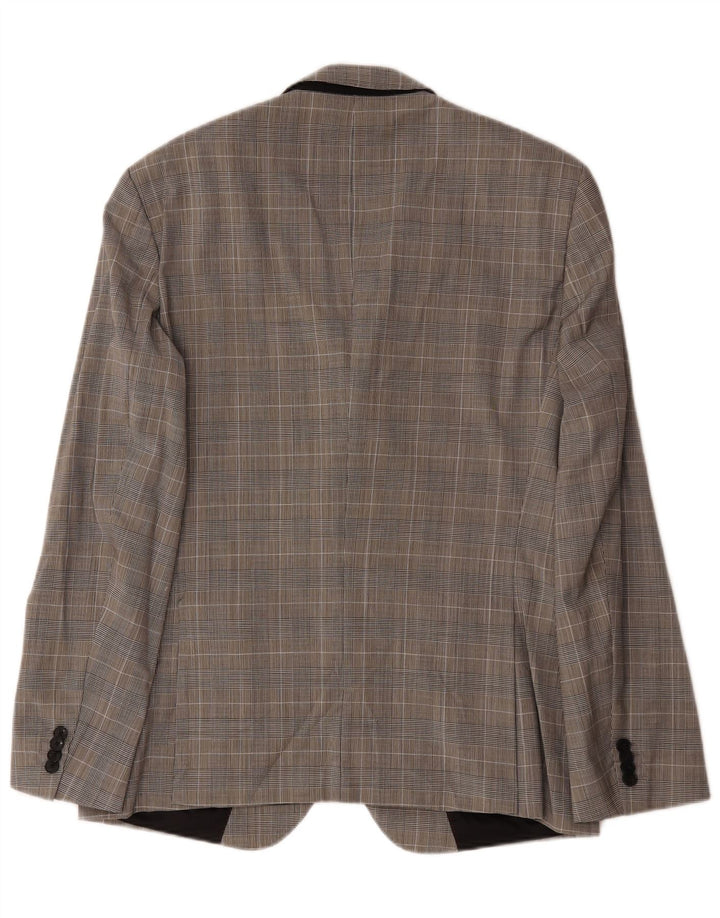 Hugo Boss Herre 2-knaps blazerjakke EU 52 XL Grå Houndstooth Uld