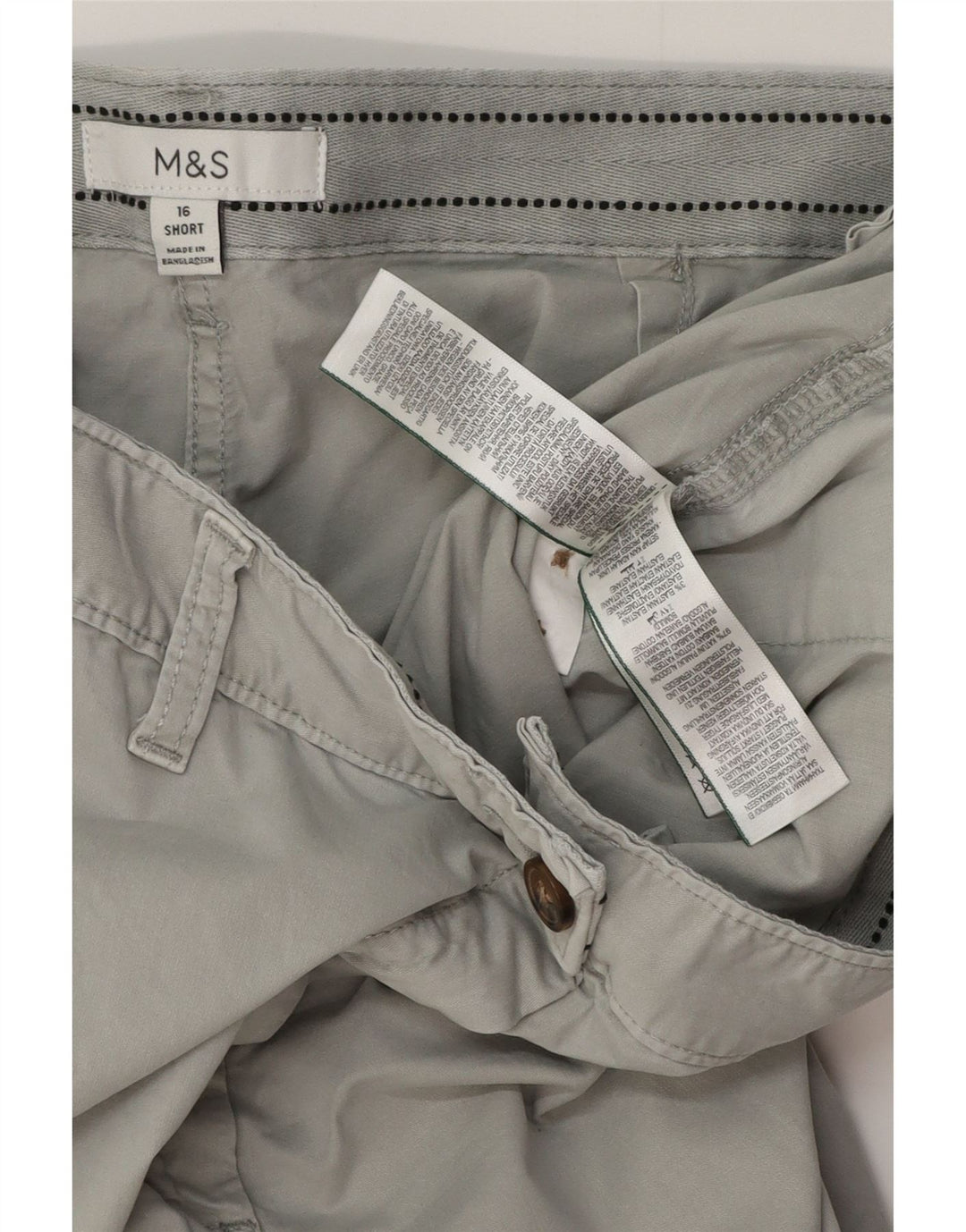 Marks & Spencer Dame Cropped Trousers UK 16 Large W36 L26 Grå Bomuld