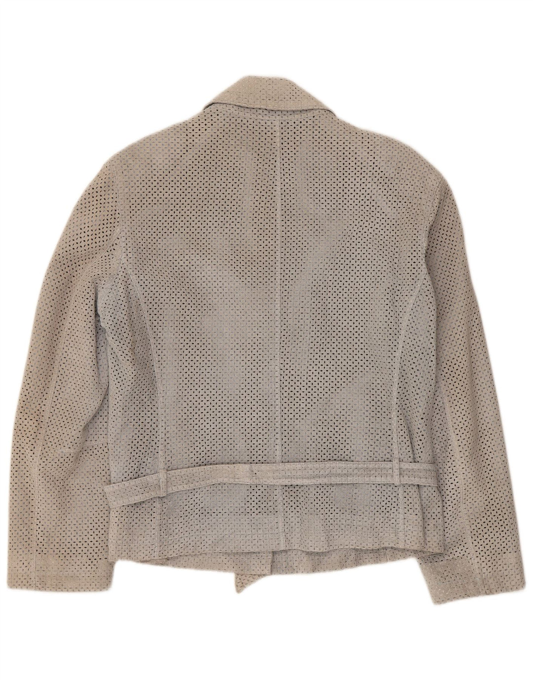 Luisa Spagnoli Dame Ruskind Blazer Jacket IT 48 XL Grå Læder