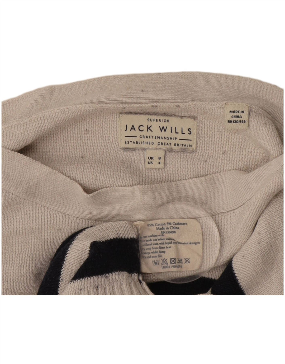 JACK WILLS Dame Oversized Boat Neck Jumper Sweater UK 8 Small Navy Blue