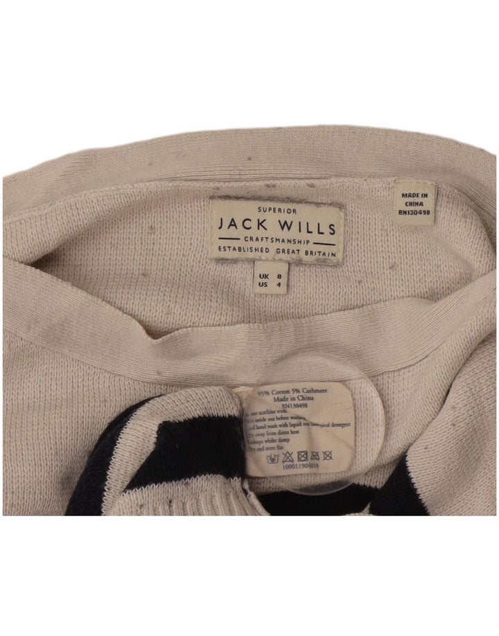 JACK WILLS Dame Oversized Boat Neck Jumper Sweater UK 8 Small Navy Blue
