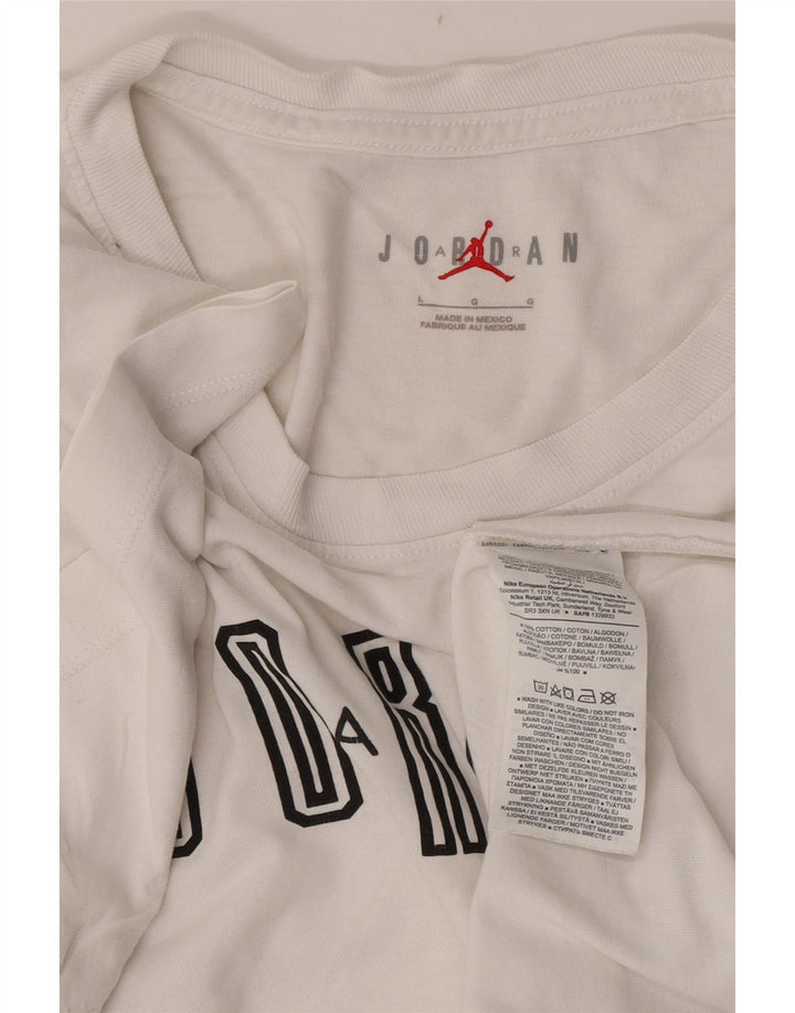 Jordan Herre Jordan Grafisk T-Shirt Top Stor Hvid Bomuld
