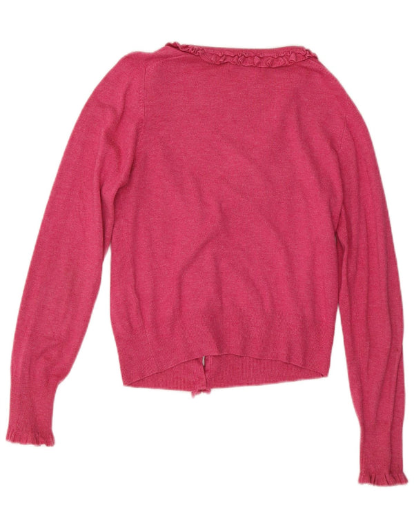 Marks & Spencer Dame Crop Flæser Front Cardigan Sweater UK 8 Small Pink
