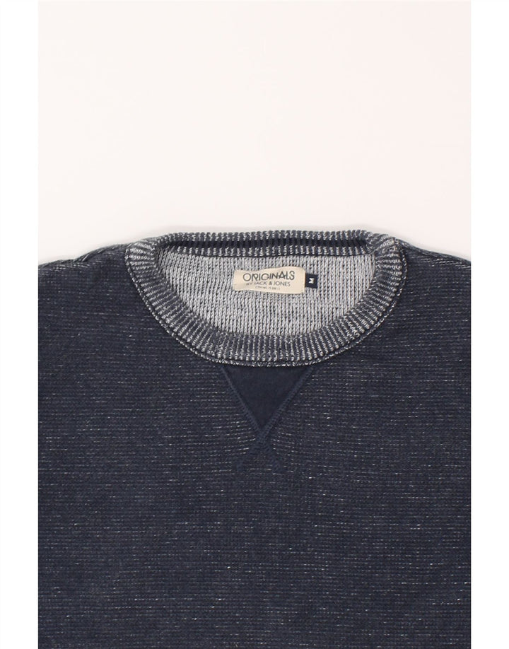 JACK & JONES Mens Sweatshirt Jumper Medium Navy Blue Cotton Vintage Jack & Jones and Second-Hand Jack & Jones from Messina Hembry 