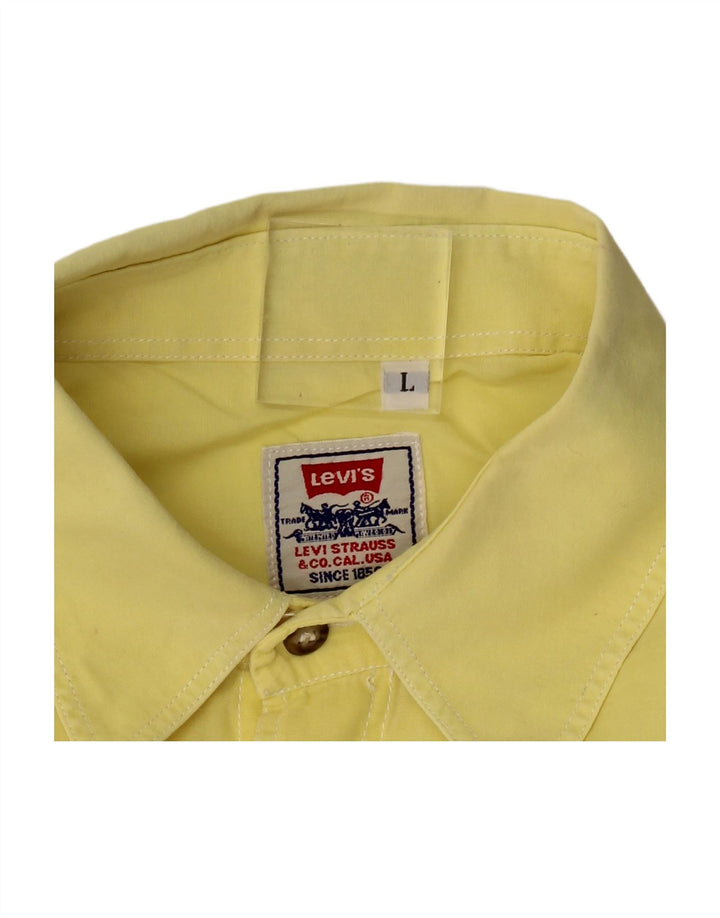 LEVI'S Mens Shirt Large Yellow Cotton