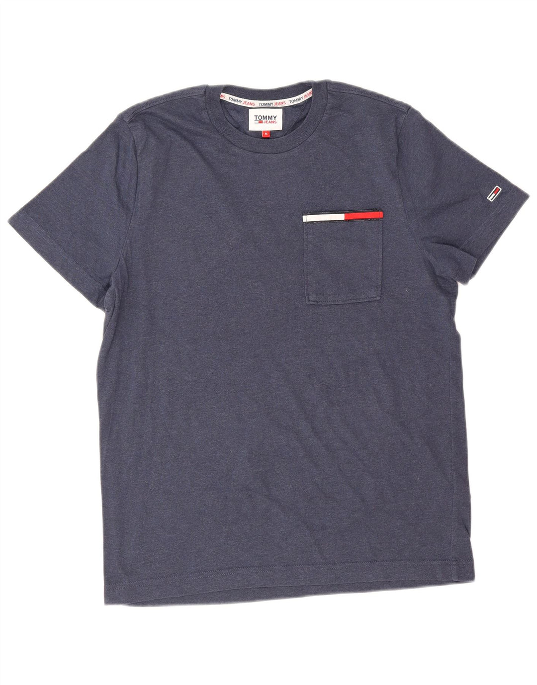 Tommy Hilfiger Herre T-Shirt Top Medium Marineblå Bomuld