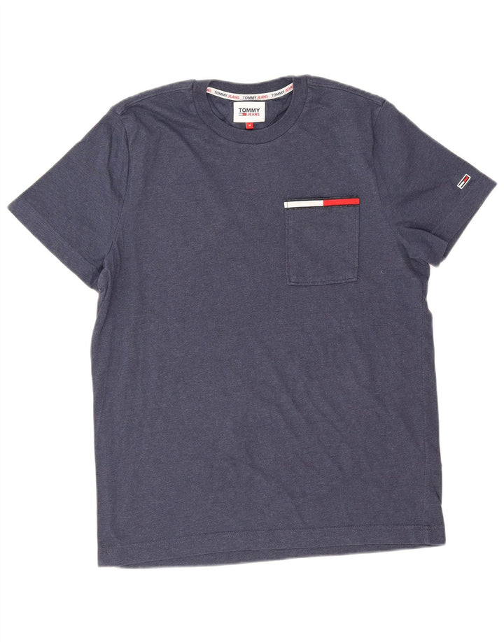 Tommy Hilfiger Herre T-Shirt Top Medium Marineblå Bomuld