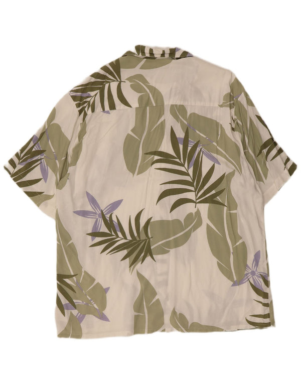 Puritan kortærmet herreskjorte størrelse 42/44 Large Green Floral Hawaiian