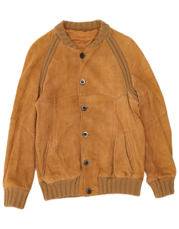 Vintage herre ruskind bomberjakke IT 46 Small Beige
