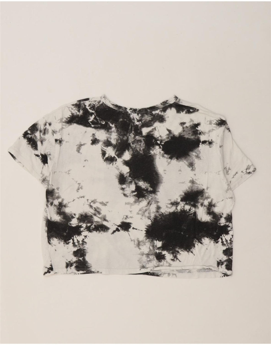 ZARA Womens Crop Oversized T-Shirt Top UK 14 Medium White Tie Dye Vintage Zara and Second-Hand Zara from Messina Hembry 