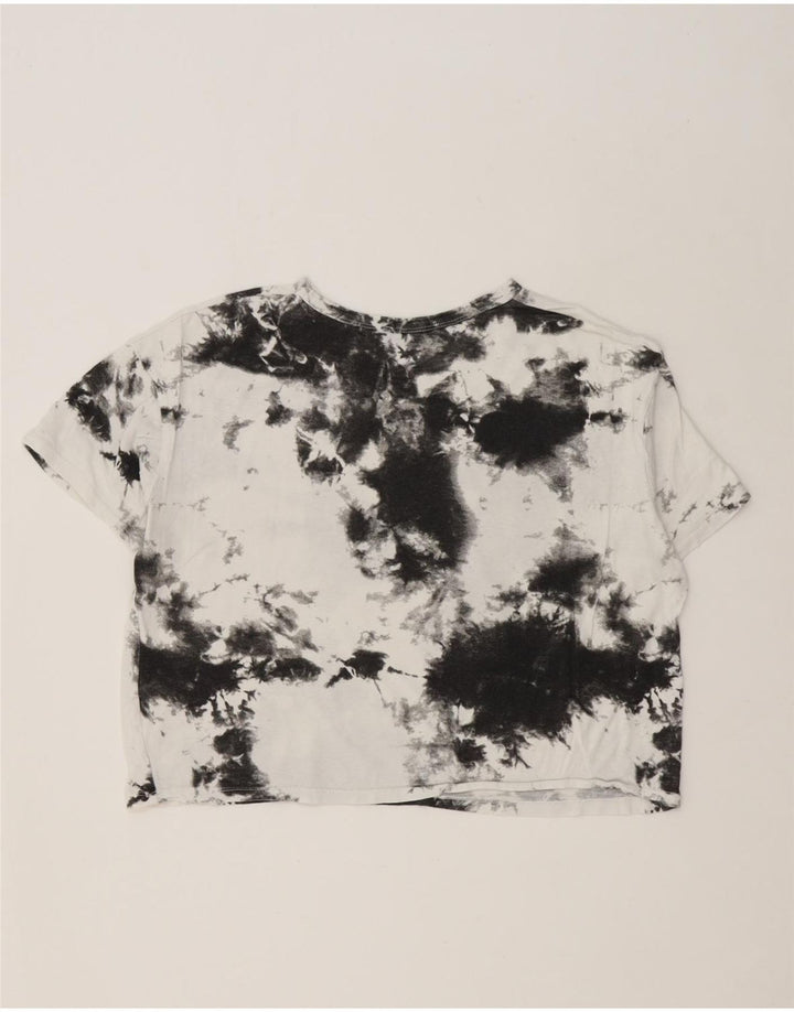 ZARA Womens Crop Oversized T-Shirt Top UK 14 Medium White Tie Dye Vintage Zara and Second-Hand Zara from Messina Hembry 