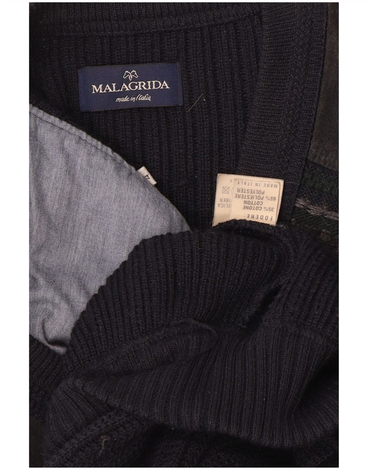 Malagrida Herre Cardigan Sweater Large Navy Blue