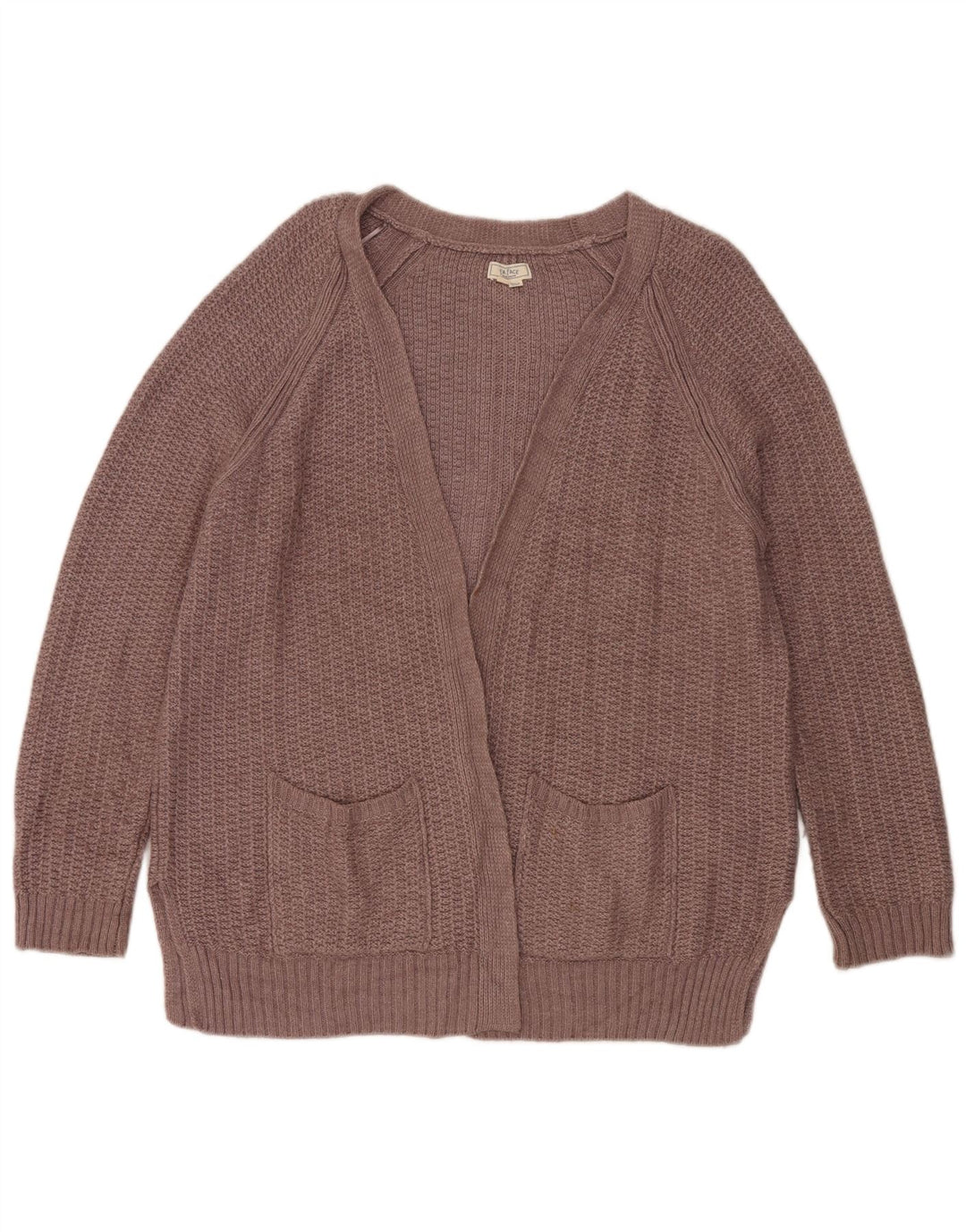 Fat Face Dame Oversized Open Cardigan Sweater UK 16 Large Brown Viscose