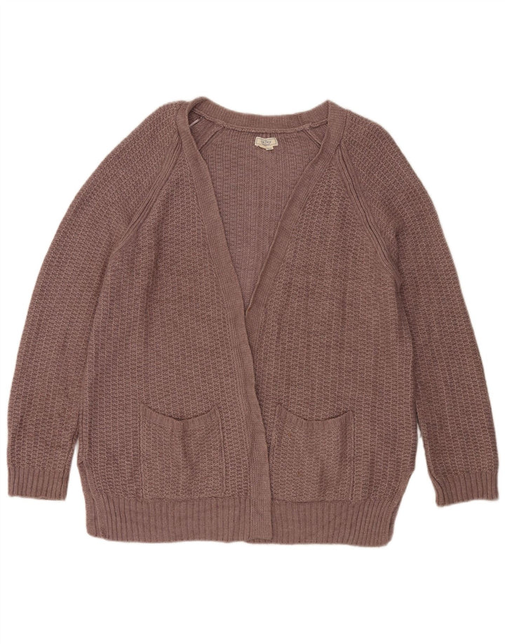 Fat Face Dame Oversized Open Cardigan Sweater UK 16 Large Brown Viscose