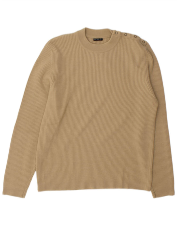 Sisley Herre Jumper Sweater med rund hals XL Beige Uld