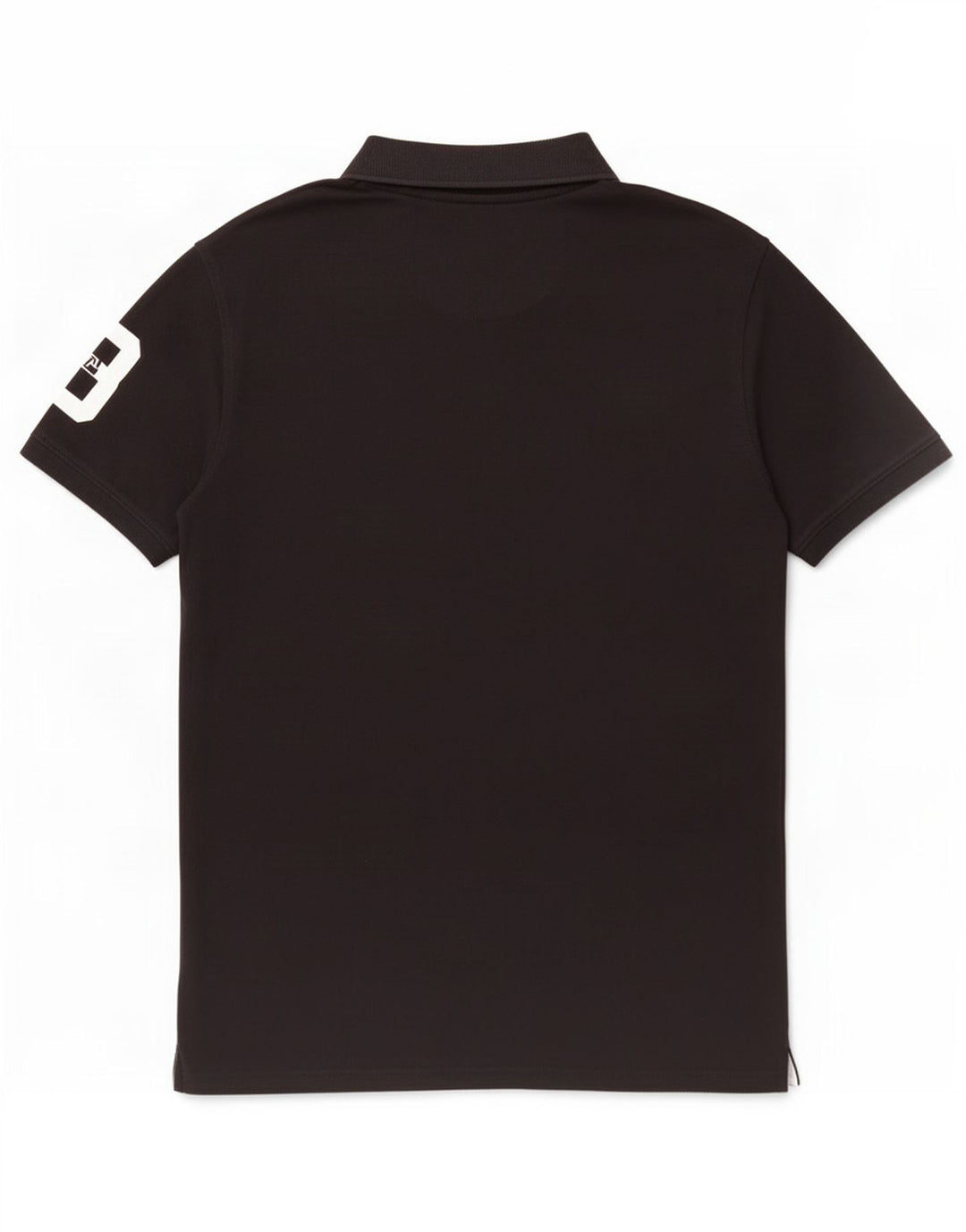Vintage herre grafisk poloshirt stor sort bomuld