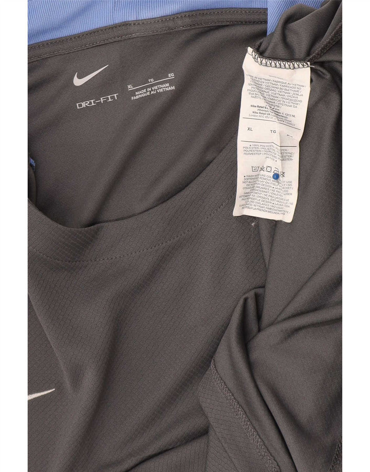 Nike Herre Dri Fit T-shirt Top XL Grå Colourblock Polyester