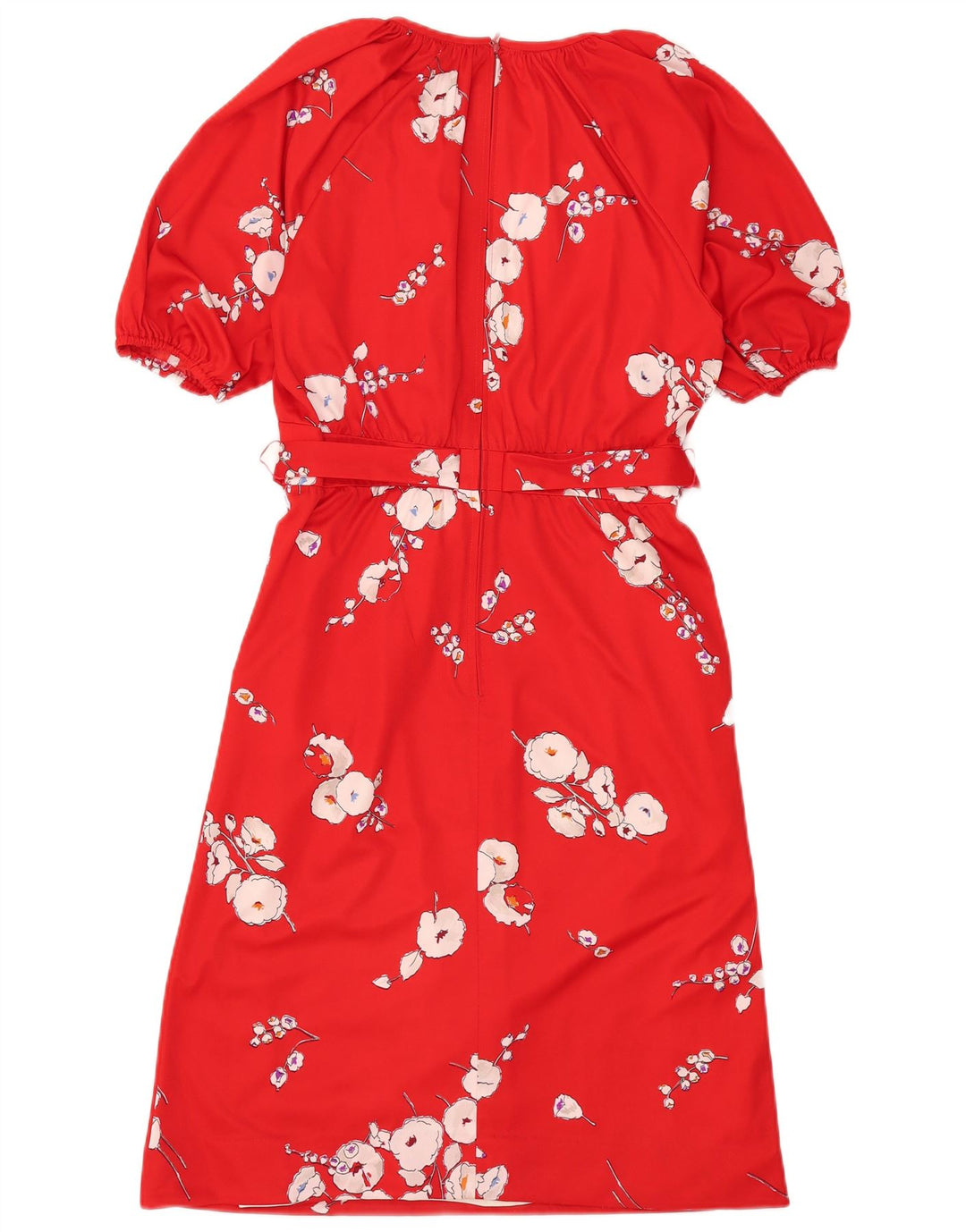 Trevira Dame A-Line Kjole IT 40 Small Red Floral Polyester