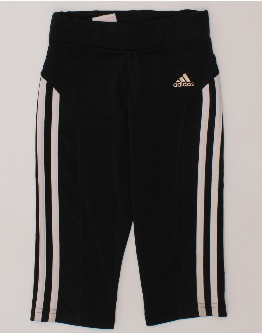 ADIDAS Girls Climalite Leggings 5-6 Years Black Polyester Vintage Adidas and Second-Hand Adidas from Messina Hembry 