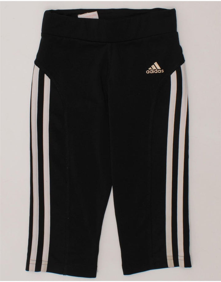 ADIDAS Girls Climalite Leggings 5-6 Years Black Polyester Vintage Adidas and Second-Hand Adidas from Messina Hembry 