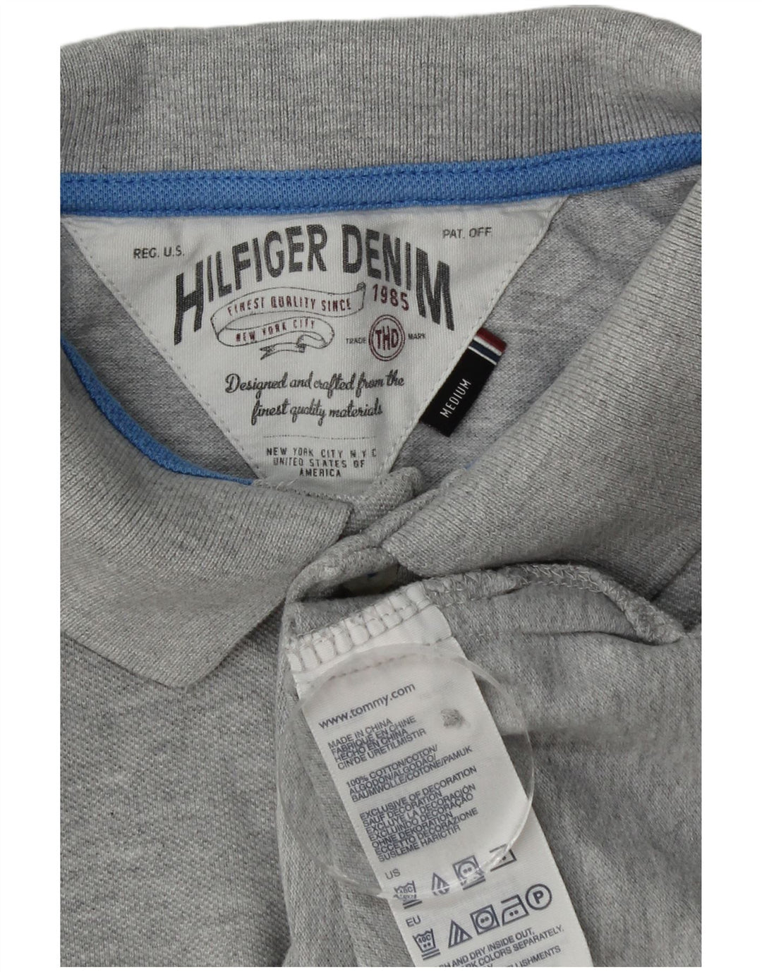 Tommy Hilfiger Herre grafisk poloshirt Medium Grey Flecked Bomuld