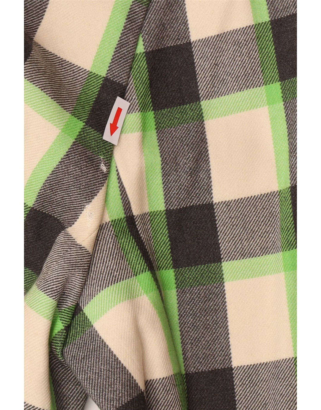 Vintage Dameoverfrakke UK 12 Medium Flerfarvet Ternet Ny Uld