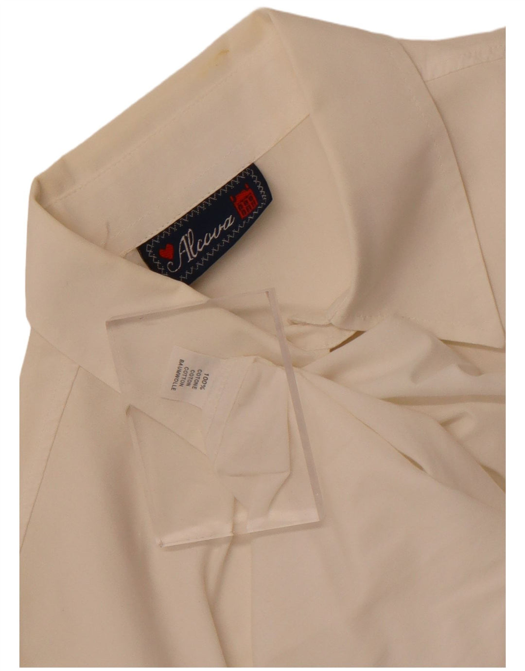 Vintage grafisk skjorte til kvinder UK 14 Stor hvid bomuld