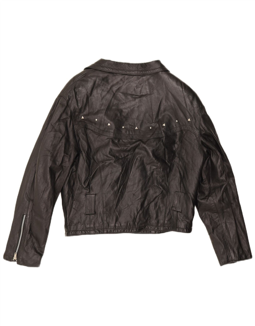 Boxer Dame Læder Biker Jacket UK 14 Medium Sort Læder