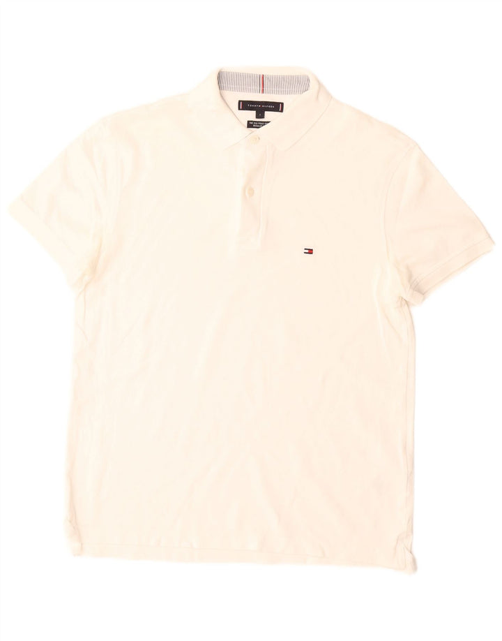 Tommy Hilfiger Herre Regular Fit Polo Shirt Lille hvid bomuld