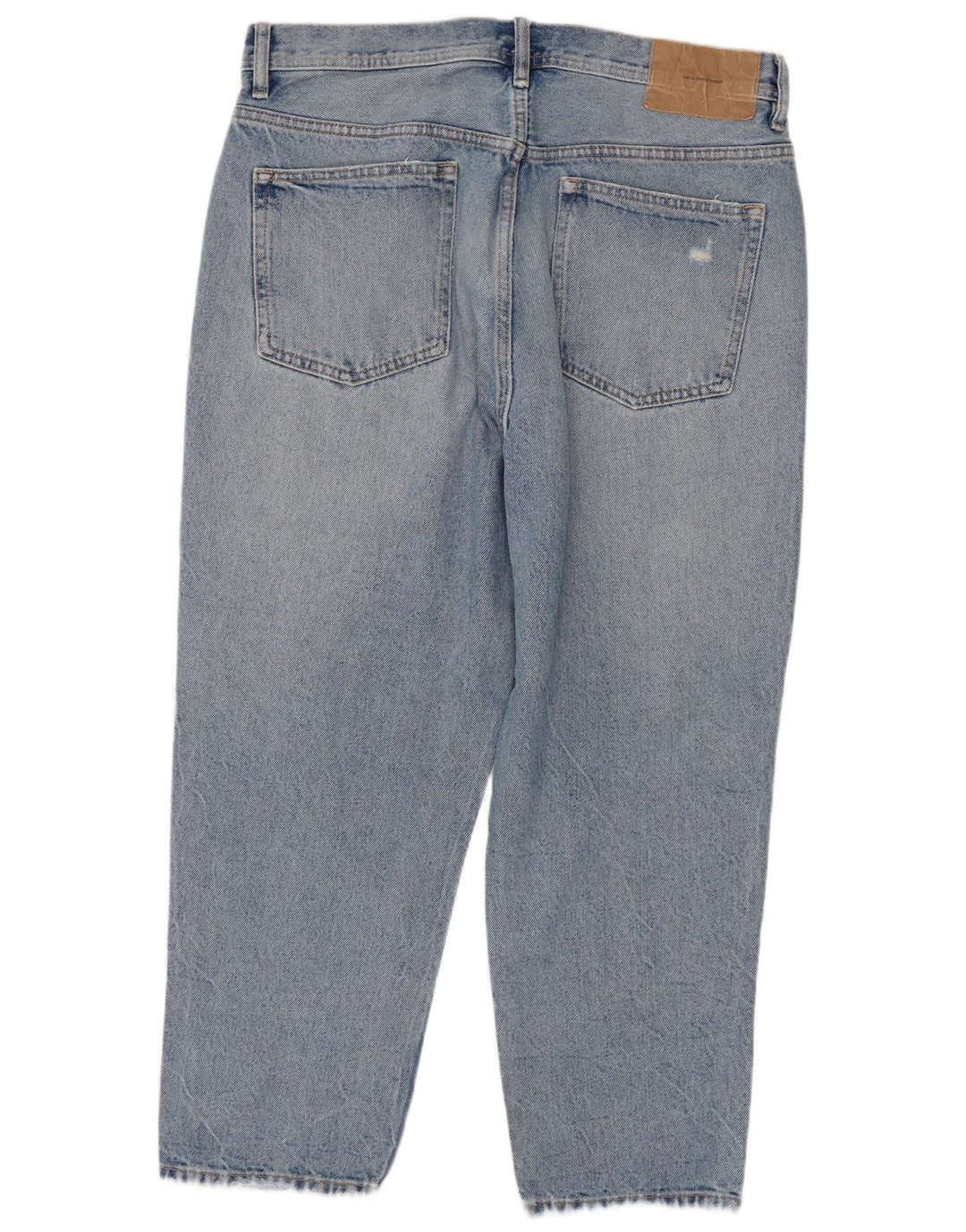 ZARA Herre Distressed Cropped Jeans EU 42 Large W32 L23 Blue Cotton
