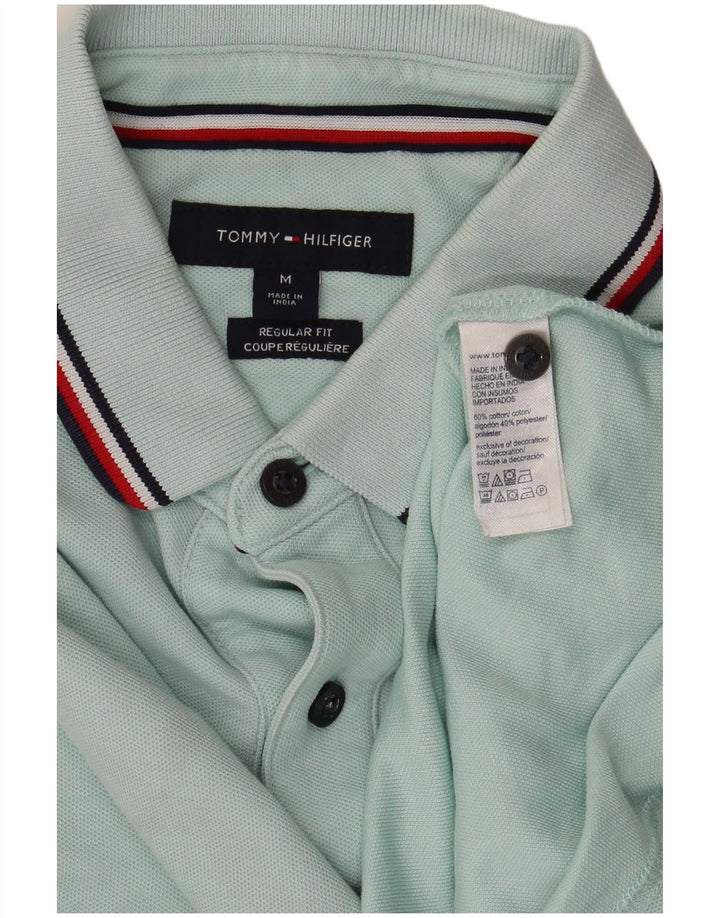 Tommy Hilfiger Herre Regular Fit Polo Shirt Medium Turkis Bomuld