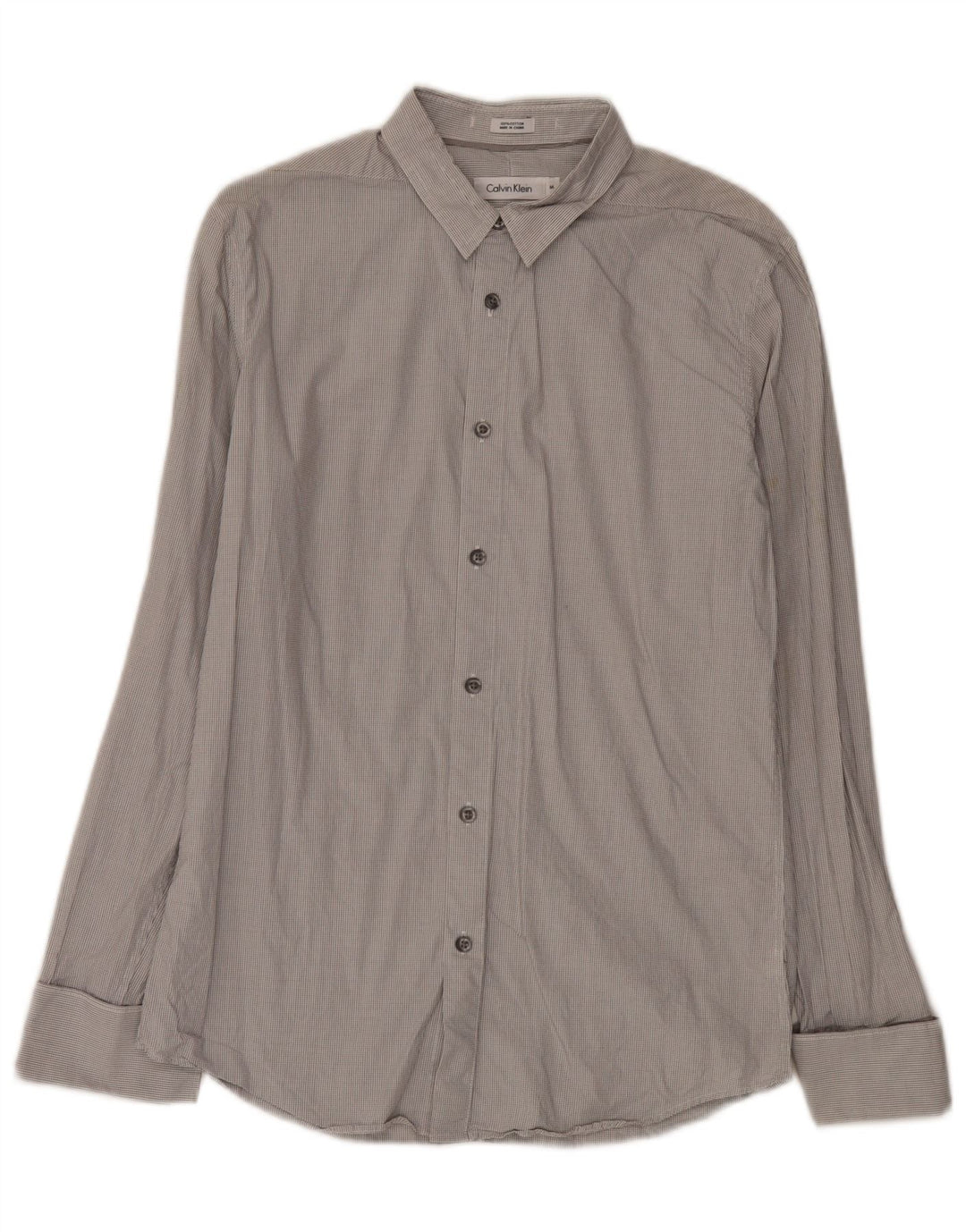 Calvin Klein Herre Slim Fit Formel skjorte Medium Grey Gingham Cotton