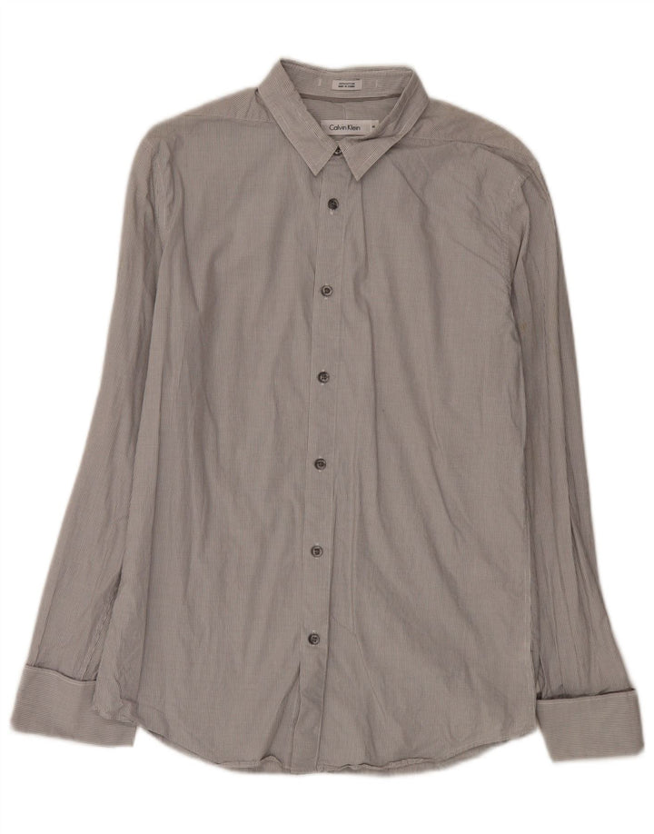 Calvin Klein Herre Slim Fit Formel skjorte Medium Grey Gingham Cotton