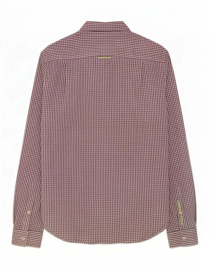 Superdry herreskjorte lille lilla Gingham bomuld